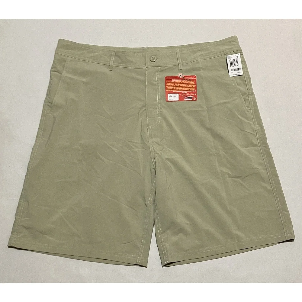 NWT Hawaiian Island Creations HIC Chiba Shorts Size 40 X 10 Stone Light Olive